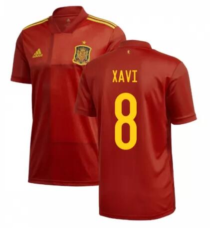 2020 EURO Spain Home Kit Soccer Jersey XAVI 8